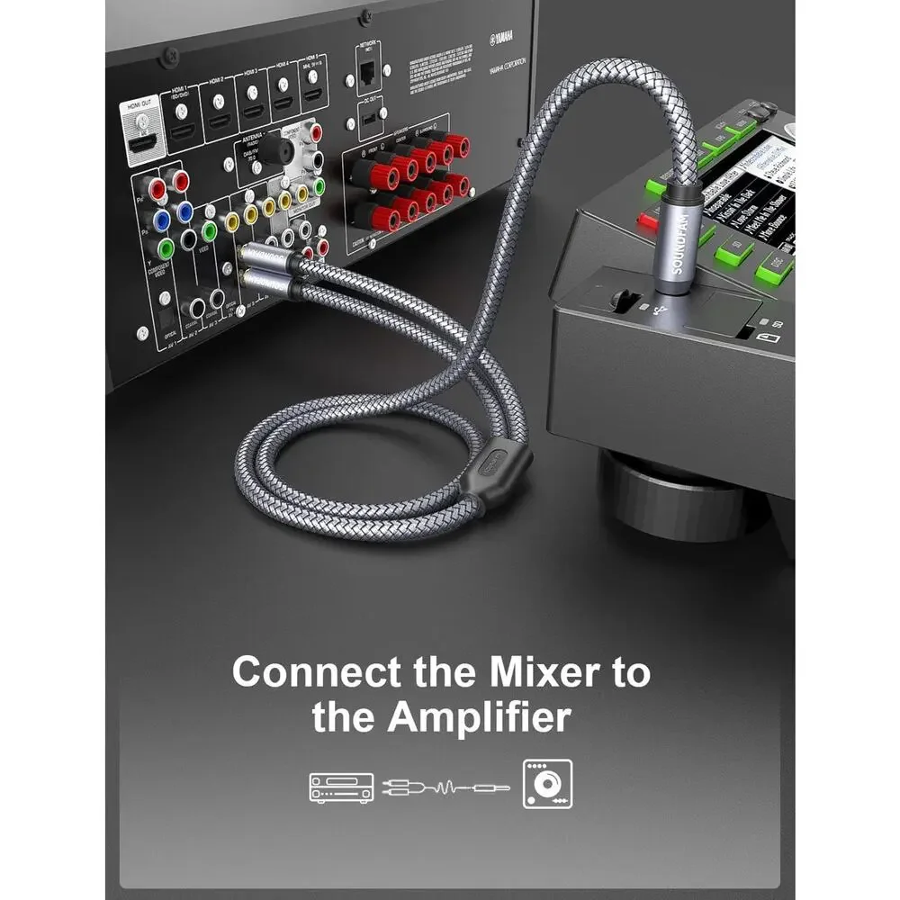 MOSWAG 1/4 to RCA Cable, Quarter inch TRS to RCA Audio Cable 6.35mm Stereo Jack - Picture 4 of 6